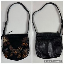 Vintage Vtg Sharif Handbag Black Leather Made In USA