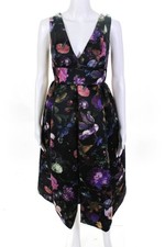 Cynthia Rowley Womens Winter Floral Dress Black Size 2 11371578