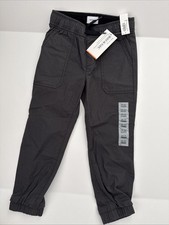 NWT Boys Pants Size XS 5 Old Navy Built In Flex Dark Gray W/cuff Drawstring Pull