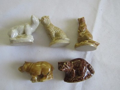 Lot of 5 Vintage Tetley Tea Premium Animal Match Strikers Hippo Tiger Raccoon