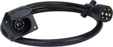7 Way Trailer Extension Cord - 4 feet - Double Prongs Connector - Weatherproof -