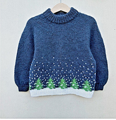 STRICKMUSTER PAPIERKOPIE WUNDERSCHÖNER KINDER WINTER PULLOVER 1-10 JAHRE #52