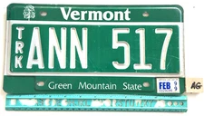 License Plate, Vermont, Truck, ANN 517, Ann, Annie, Annette, Anne