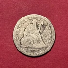 (1) Beautiful Antique 1877-P Seated Liberty Quarter AG-ALMOST GOOD