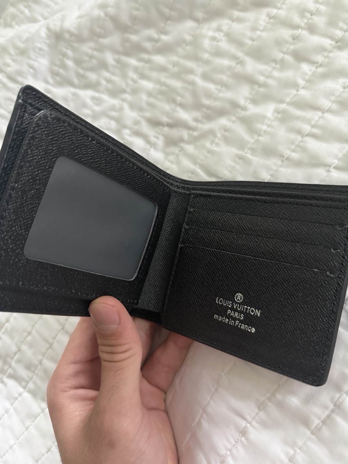 Black  Louis Vuitton LV Monogram Black Leather Wa… - image 3