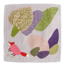Kusubashi Mon Ori morita MiW Fluffy Animal Handkerchief Soft Cotton Fox Gray New