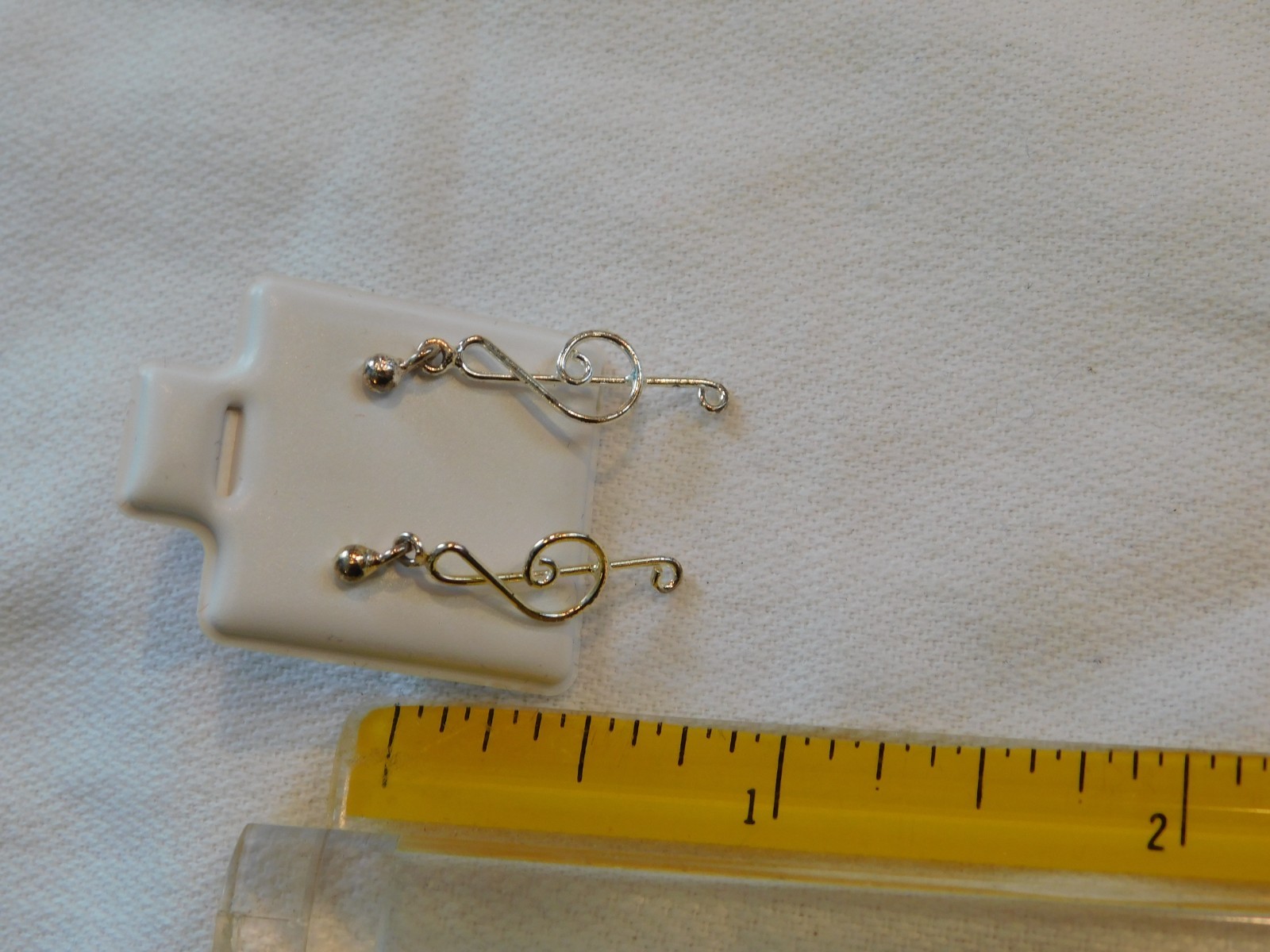 Sterling Silver Dangling Musical Note Earrings 92… - image 3