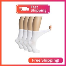 Hugh Ugoli Women's Rayon Derived from Bamboo Diabetic Crew Socks, Thin, Loose Fi