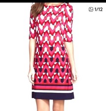 Mod Retro Contemporary Chic Eliza J Multicolor Shift Dress Sz 10