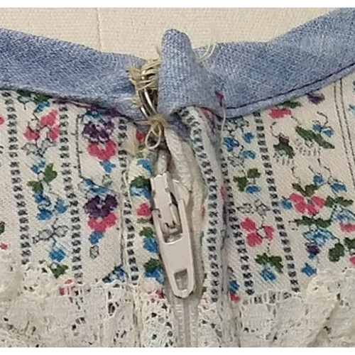 Vintage Prairie Style Schößchen Midikleid Gr. S Blumen Korsett Handarbeit 70er - Bild 12 von 12