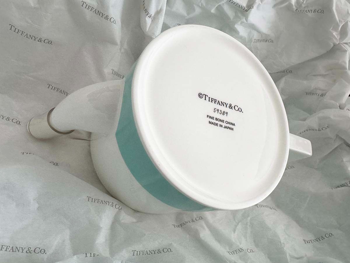 Tiffany &Co RARE* NEW COLOR BLOCK TEAPOT *Blue &White