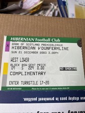 Hibs v Dunfermline Ticket 21/12/2003