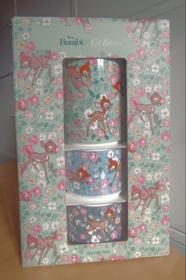 Disney X Cath Kidston Bambi Tea For Two Set Stoneware New