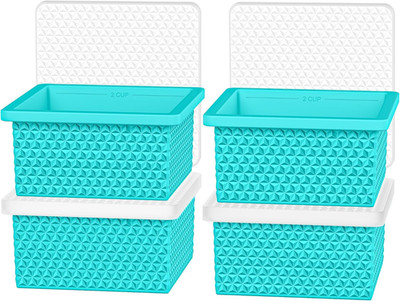 Silicone Freezer Molds for Soup Cube - 2-Cup Freezer Storage Container Tray with