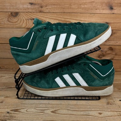 Adidas Turnschuhe Herren Größe UK 11 Tyshawn Grün Weiß Wildleder Skater Originals Schuhe