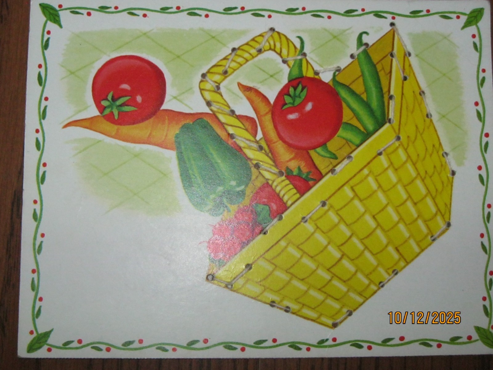 SET OF 6 VINTAGE WHITMAN SEWING LACE UP CARDS 1950s ERA 6" x 8"