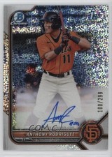 2022 Bowman Chrome Prospect Speckle Refractor 100/299 Anthony Rodriguez Auto uk2