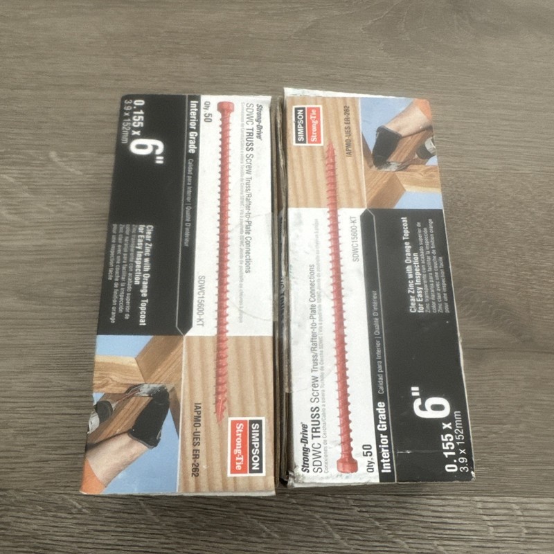 Simpson Strong-Tie SDWC15600-KT 6" Strong Drive Structural Screws LOT OF 2