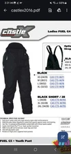 Castle X 73-4671 Fuel Pant Women's  XS/ Black / Snowmobile Pants