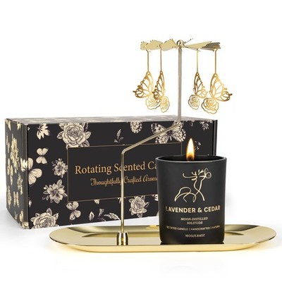 Totiro Butterfly Candle Gift for Women, Rotating Standard, Gold & Black 