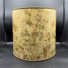 Abstract Beige Brown Fabric Drum Lamp Shade 12in Diameter 12 In Height