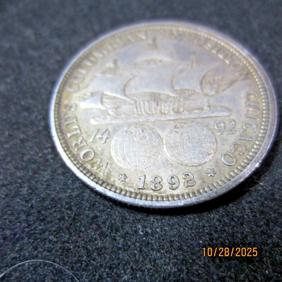 U.S. * Early Commem * 1892 Columbian Expo * 90% Silver * 50 Cent Coin * Stk A - Image 3 of 3