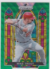 MIKE TROUT Los Angeles Angels STAINED GLASS #SG-1 GREEN PRIZM VARIATION $$ RARE!