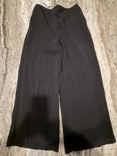 NWT Boden Wide Leg Pants Womens 8P Black Pull On Albemarle Trouser