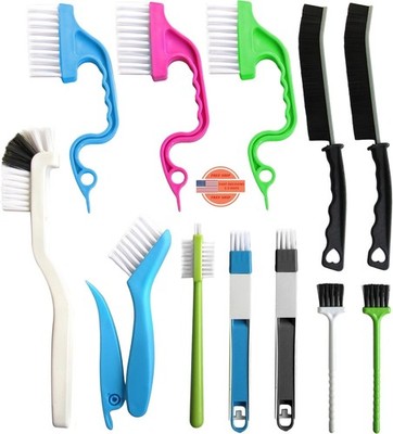 12 cepillos pequeños de limpieza, cepillos para limpiar ranuras y hendiduras