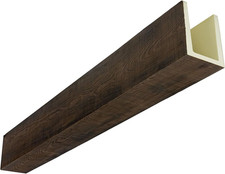 Rustic Faux Wood Ceiling Beam U-Beam - Kona Brown, 96" Long
