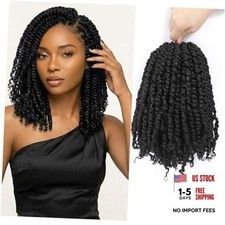 10 Inch 8 Packs Pre-twisted Passion Twist Crochet Hair 10 Inch Pack of 8 1B