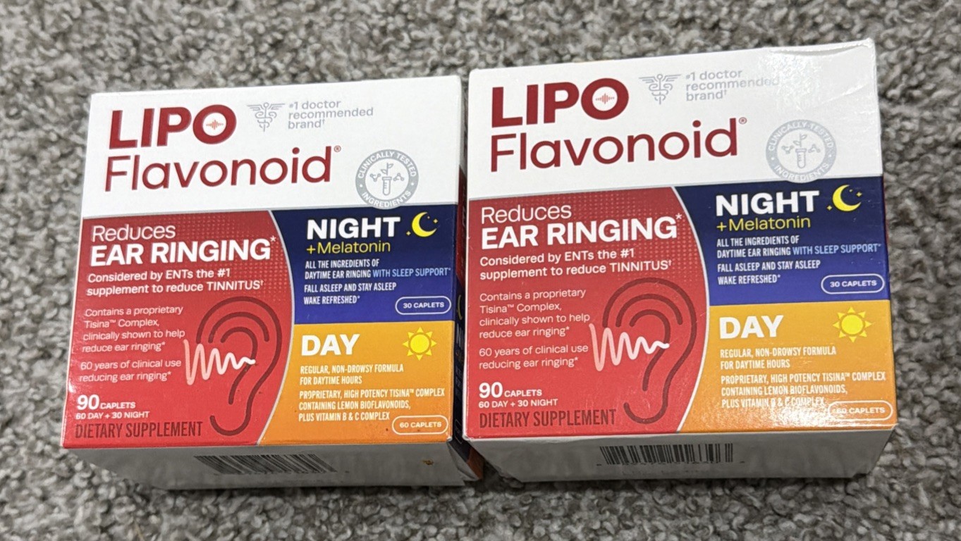 2 Lipo-Flavonoid Plus Reduces Ear Ringing Day and Night Combo Kit - 90&times;2