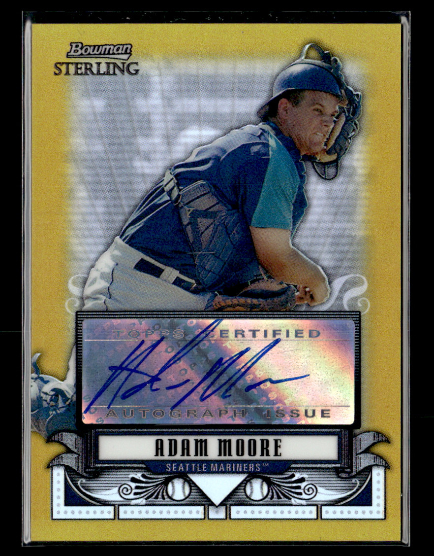 Adam Moore 2008 Bowman Sterling Gold Refractor Auto 34/50