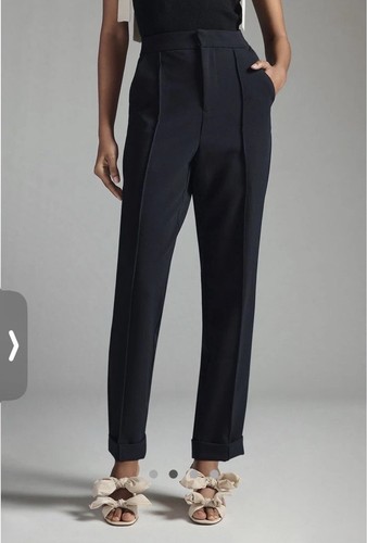 Maeve Anthropologie Damen schwarz Naht Hose Bündchen Hose Größe 10 - Bild 1 von 10
