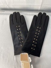 NWT Certified Authentic Black Leather Michael Kors Gloves with Touch Tip