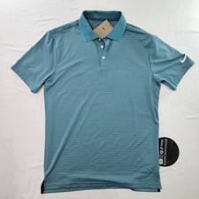 Nike Tour Dri-FIT Striped Golf Polo Teal White FZ7479-379 Men's Size Small