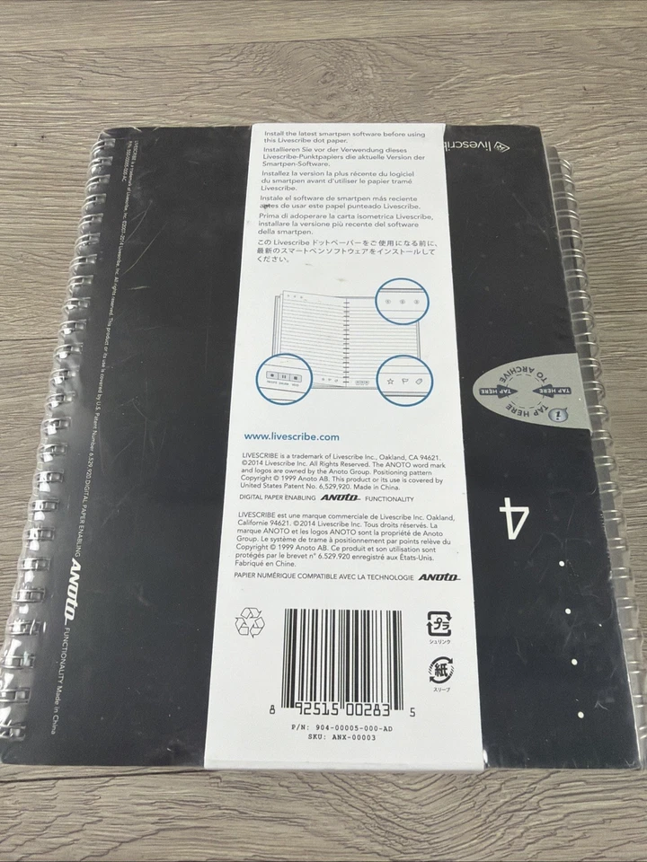 Livescribe Dot Paper A5 Notebook 1-4 Single Subject 4Pack New Factory Sealed - Image 2 of 4