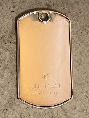 10. Gucci Sterling Silver 925 Dog Tag Pendant 18.9g, 2