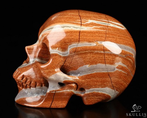 2.0" Red Jasper Hand Carved Crystal Skull, Super Realistic, Crystal Healing - Picture 3 of 7