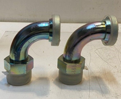 2 Quantity of Hydraulic Split Flange 90 Degree Elbow Fittings 4-3/4'' H (2 Qty)