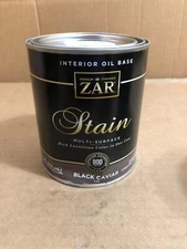 ZAR Premium Oil-Based Wood Stain, Multi-Surface Black Caviar, 1 Quart  ~