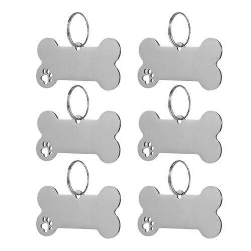 6 Pcs Unique Dog Id Tags Pet for Dogs Stainless Steel - Afbeelding 1 van 12