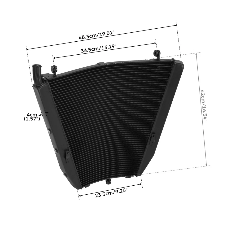 Refrigerador de radiador preto compatível com Honda CBR1000RR 2004-2005 2004 Repsol 2005 - Imagem 3 de 4