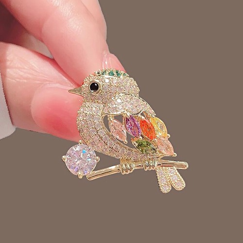 Crystal Coloured Bird Brooch Pin Women Wedding Party Jewellery Collection Gift - Photo 10/21