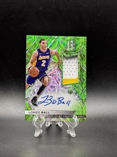 2017-18 Panini Spectra Lonzo Ball #110 Neon Green Rookie Patch Autograph 14/49
