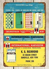 matchbook cover IH heritage farm tools Refrigerators Dansville NY metal tin