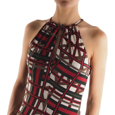 red and green gucci dress Poppy Field Fil Coupé Silk Cape Dress main image 0