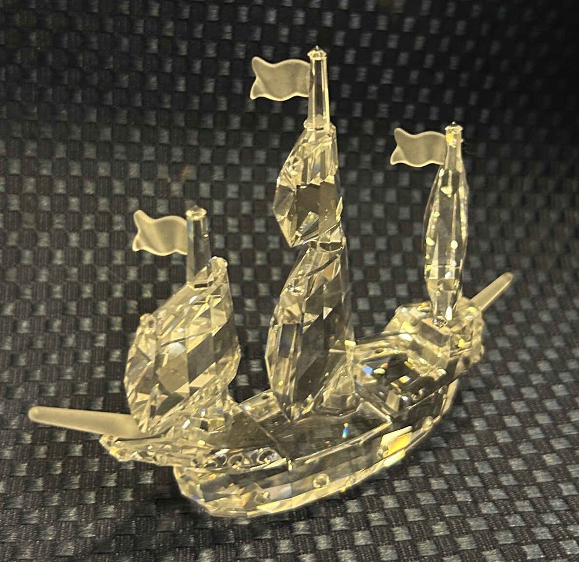 Swarovski Silver Crystal Santa Maria Ship Boat Figurine 162882