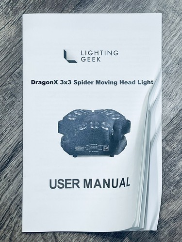 DragonX RGB Moving Head Light 9x3W LED 12/19 DMX Channel Sound & Voice Activated - Picture 8 of 11