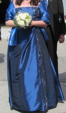 Abendkleid blau Verlobungskleid Ballkleid Abiball Trauzeugin Hochzeit Größe 46